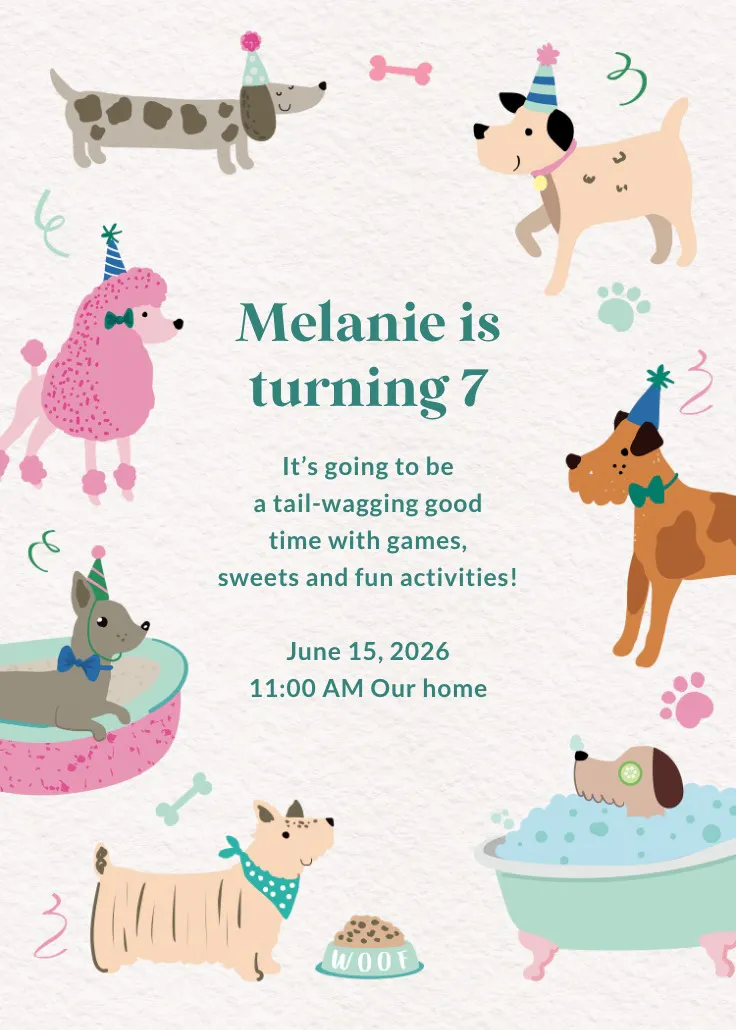 Paw-esome party - birthday invitation