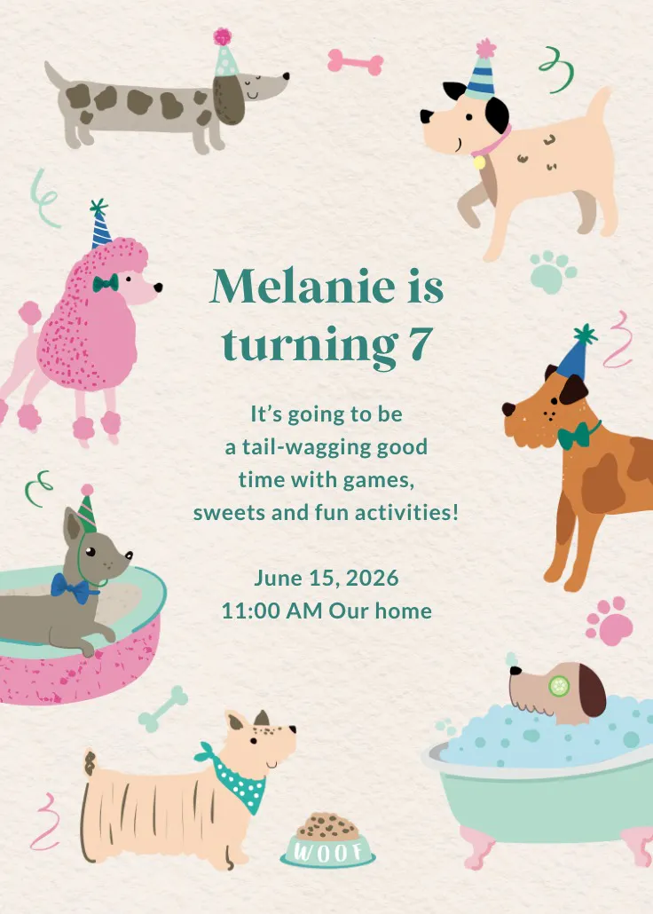 Paw-esome party - birthday invitation