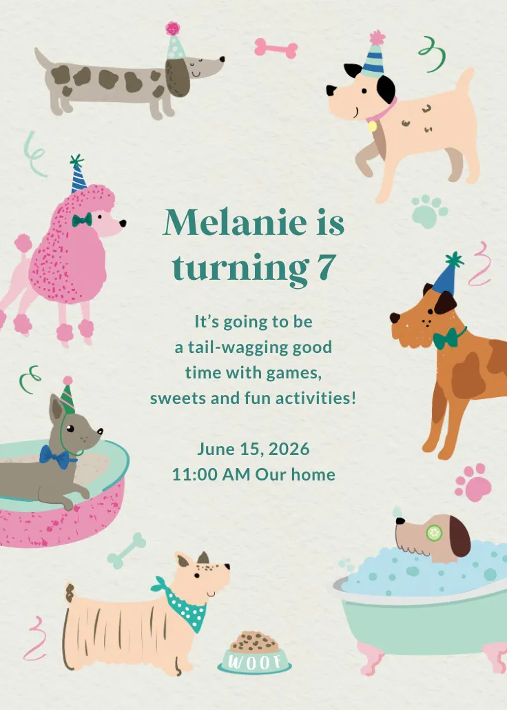 Paw-esome party - birthday invitation