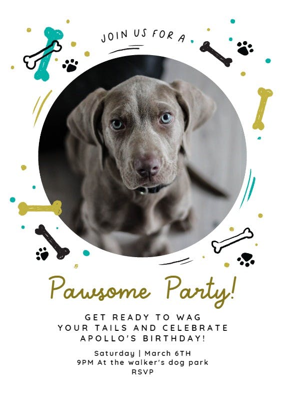 Pawsome party! -  invitación de cumpleaños