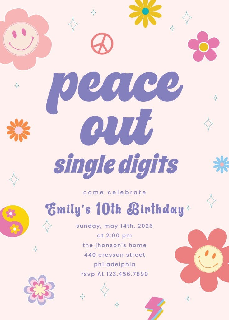 Peace out - invitation