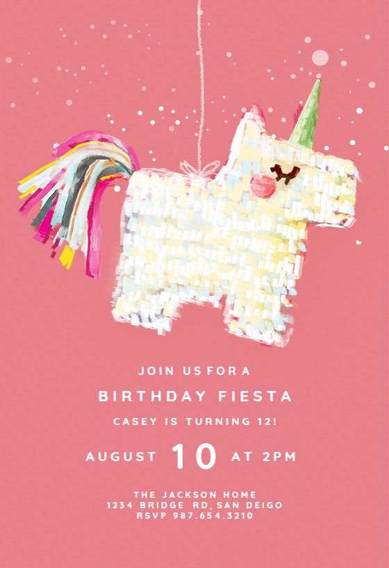 Pinata -  invitación de cumpleaños