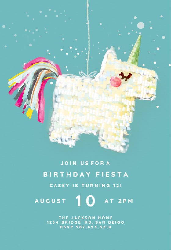 Pinata - birthday invitation