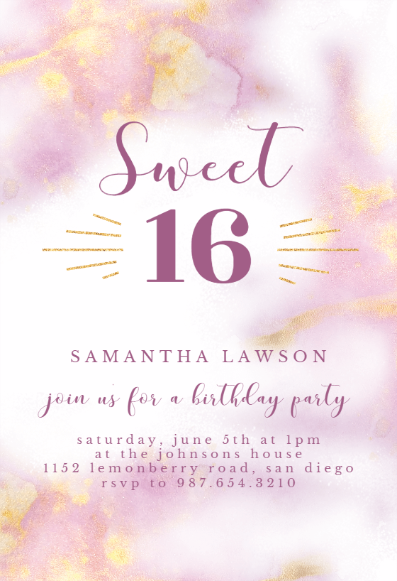 sweet 16 party invitations