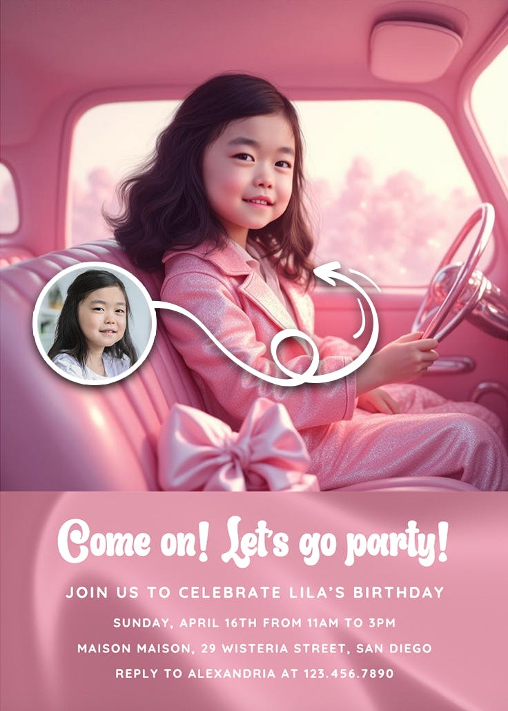 Pink style - printable party invitation