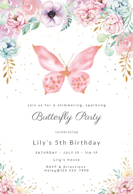 Butterfly Invitation Templates Free Greetings Island