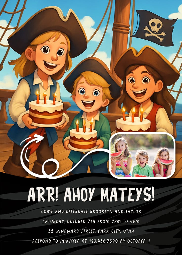 Pirate ship - printable party invitation