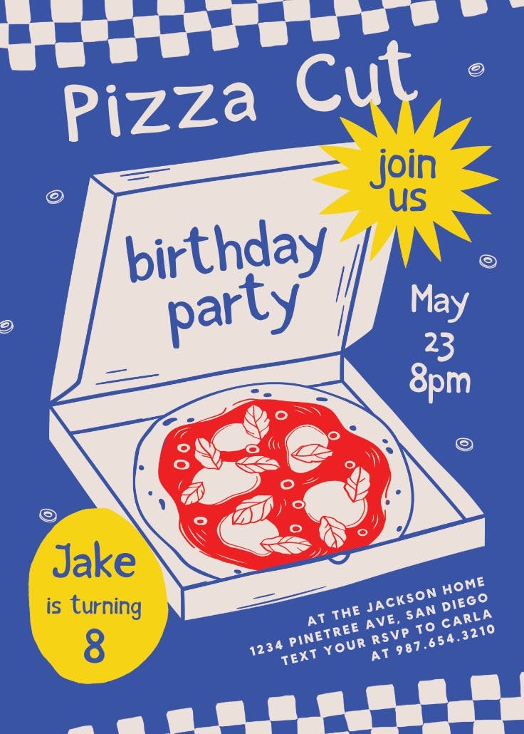 Pizza cut - birthday invitation
