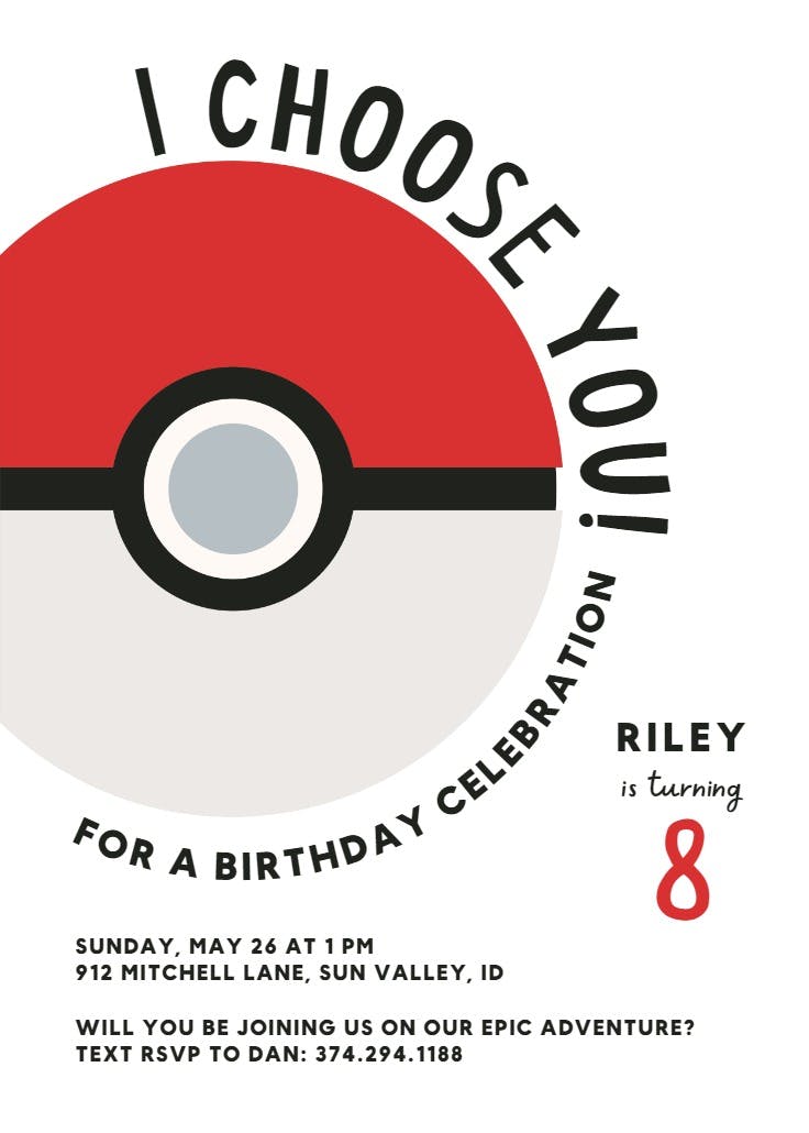 Pokéball - printable party invitation