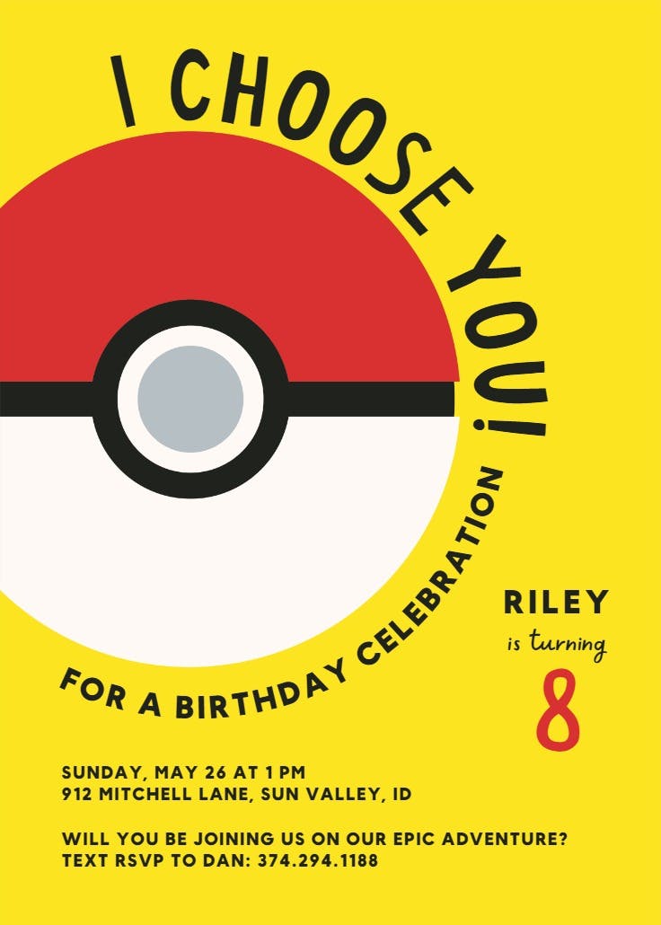 Pokéball - birthday invitation