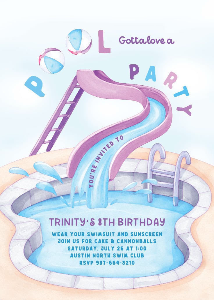 Pool dream - invitation