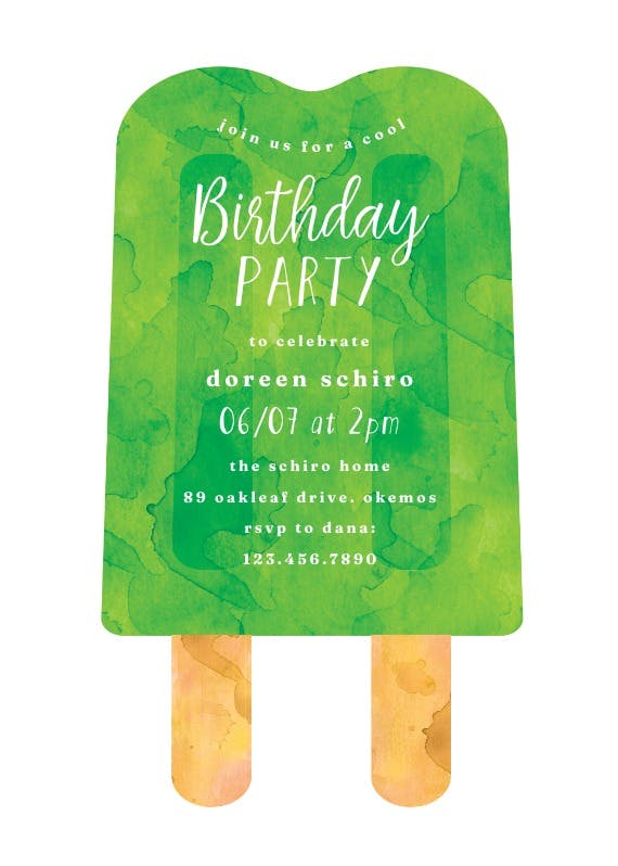 Popsicle - birthday invitation