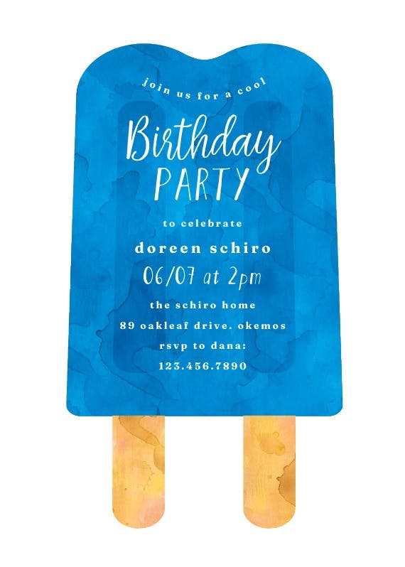 Popsicle -  invitación para pool party