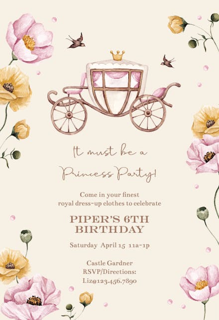 Pretty Princess - Birthday Invitation