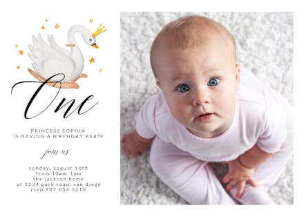 Princess Swan - Birthday Invitation