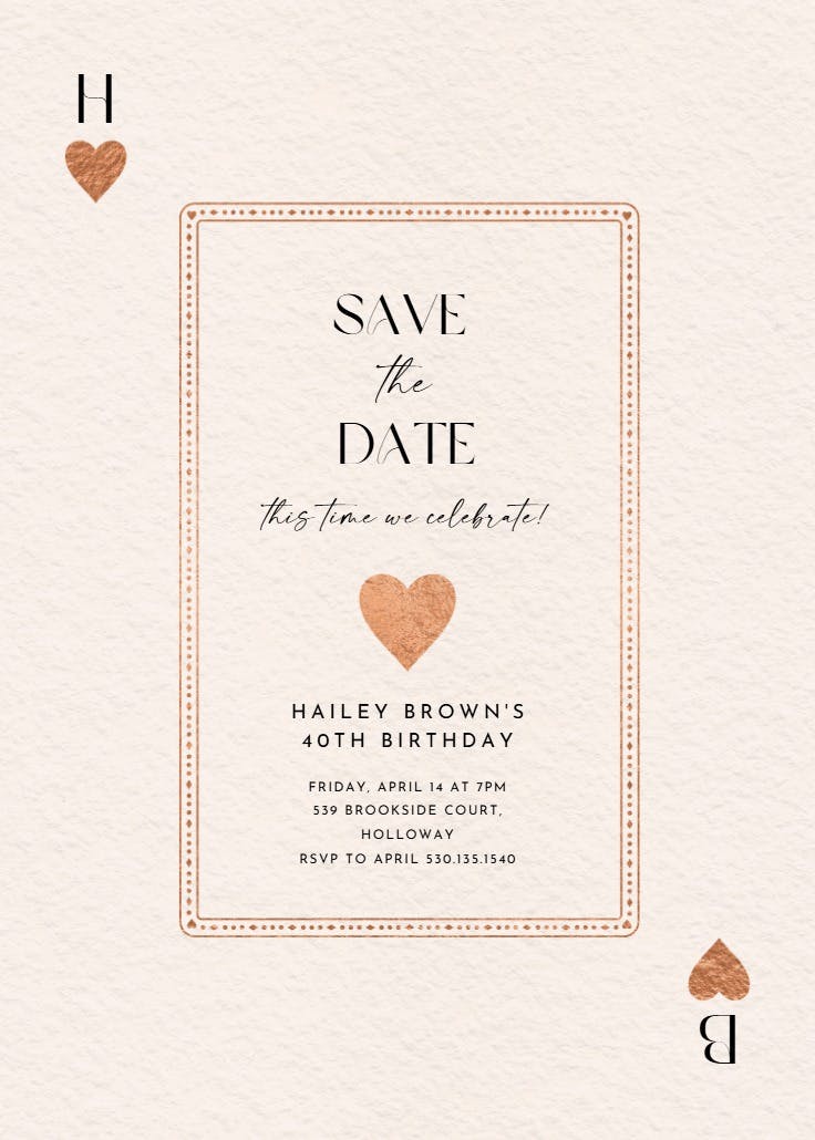 Queen of hearts - printable party invitation