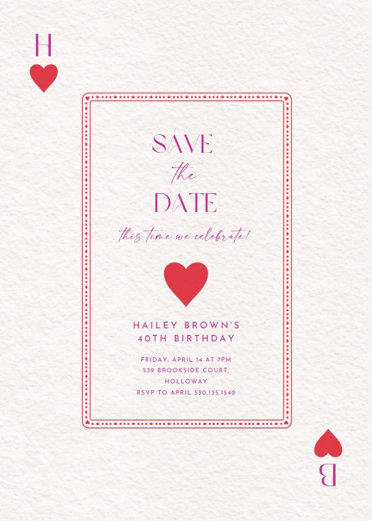 Queen of hearts - invitation