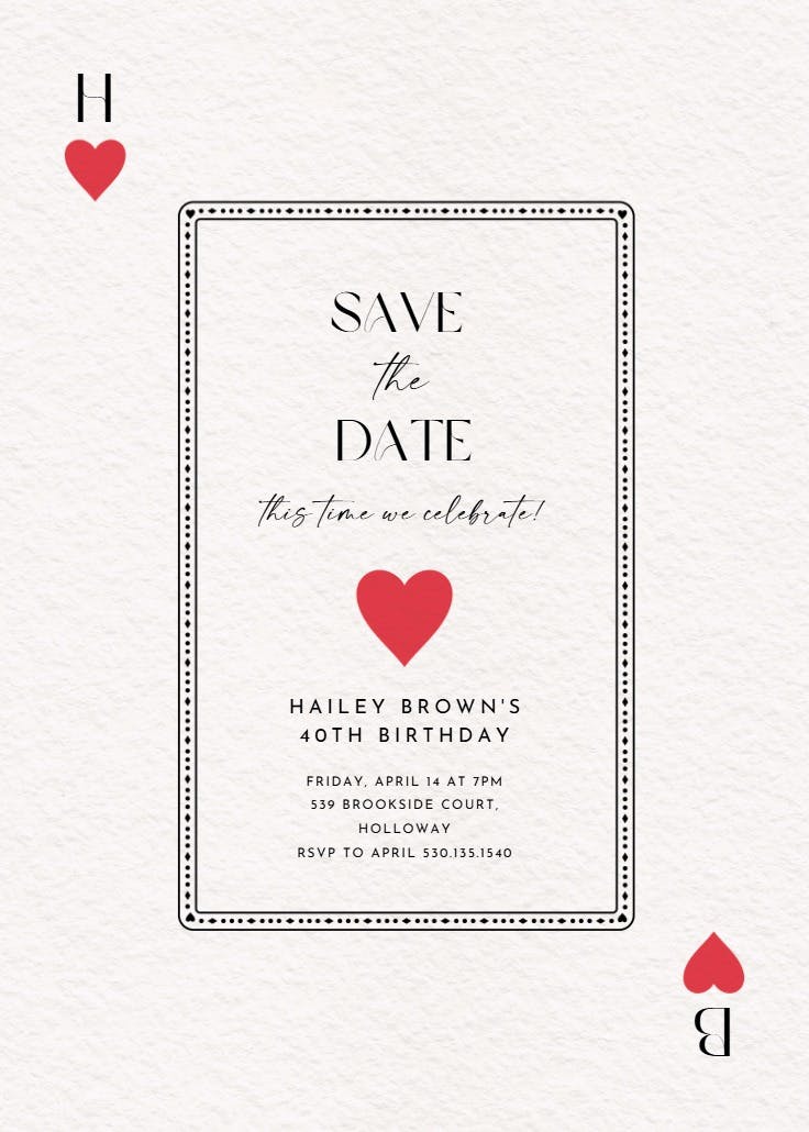 Queen of hearts - invitation