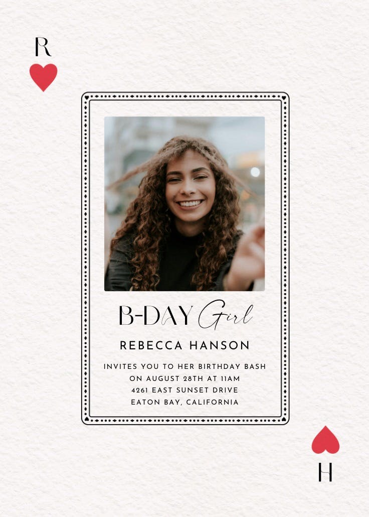 Queen of the hearts photo - invitación para todos los días