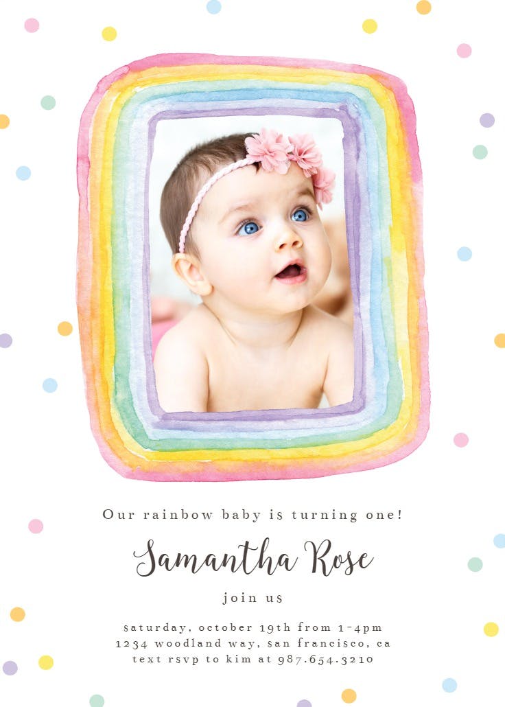 Rainbow circle - birthday invitation