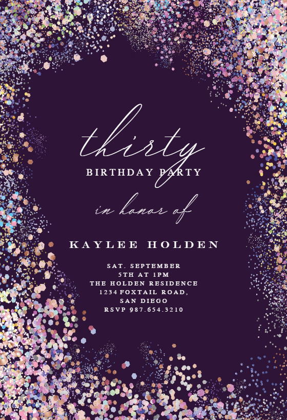 Rainbow Confetti Frame - Birthday Invitation Template (Free ...