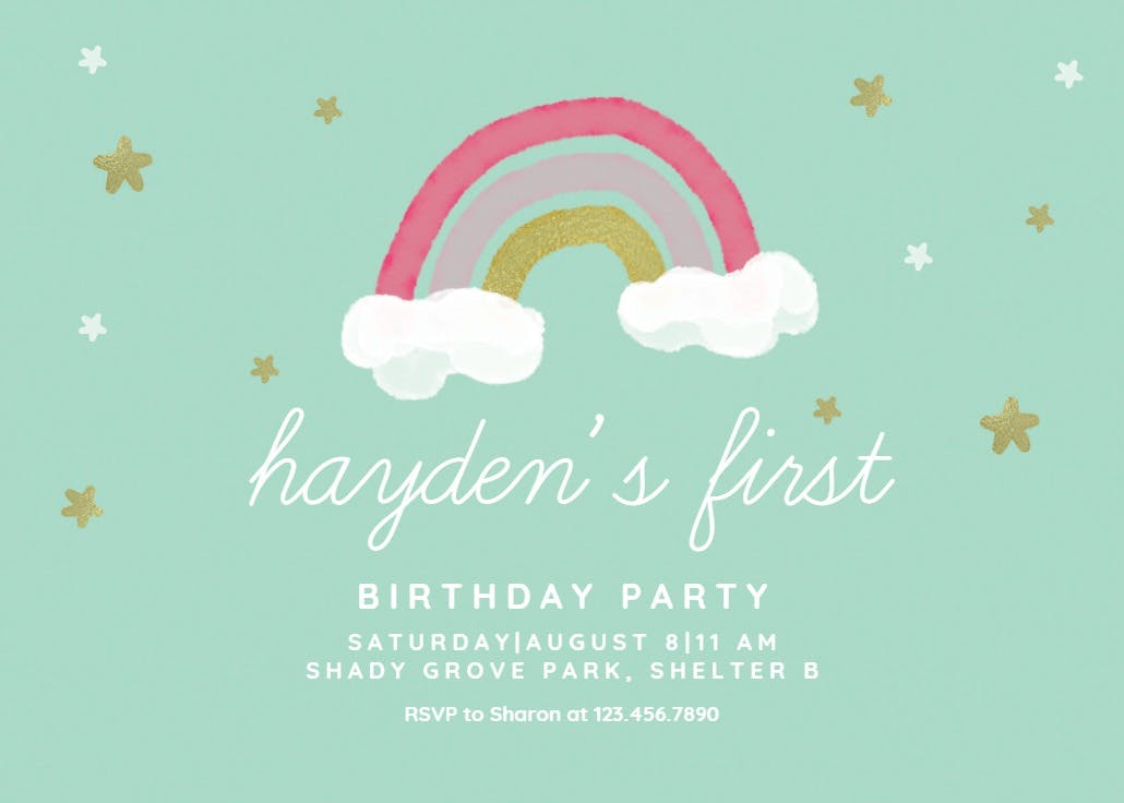 Rainbow joy - birthday invitation