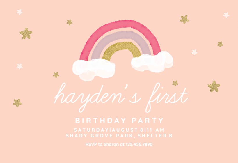 Rainbow joy - birthday invitation
