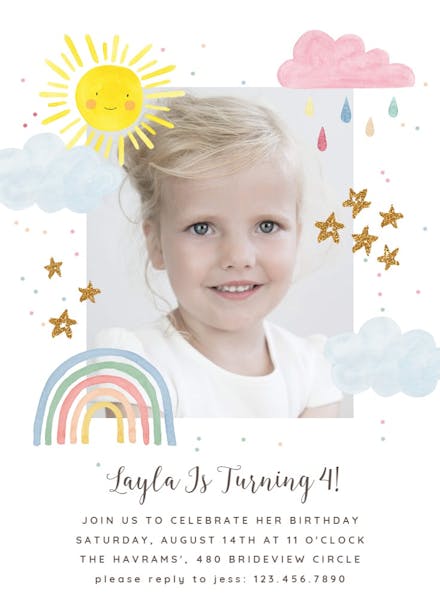 Rainbow magic - birthday invitation