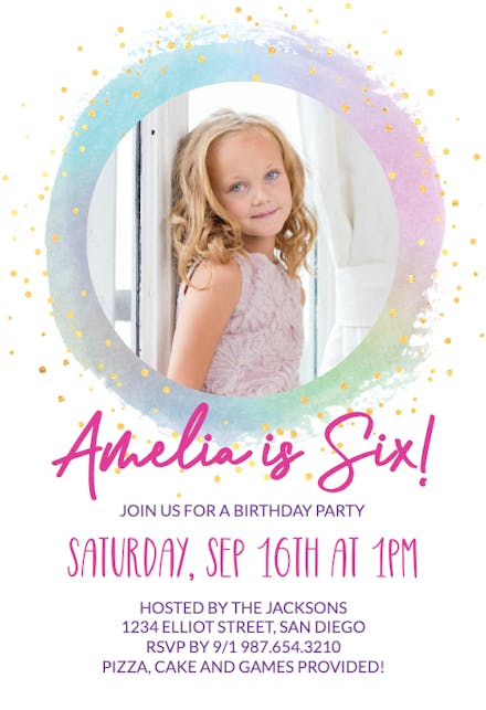 Rainbow Ombre - Birthday Invitation