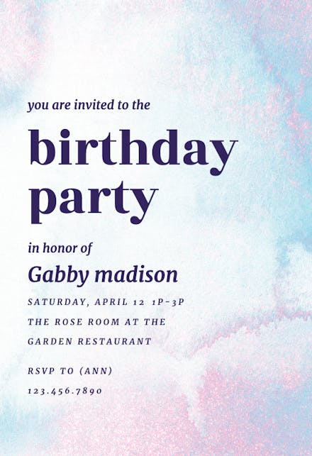 Rainbow Ombre - Invitation Template