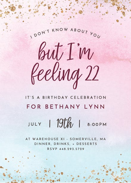 Rainbow Ombre - Birthday Invitation Template | Greetings Island