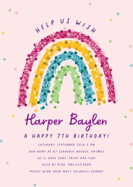 RAINBOW Birthday Decorations Editable Modern Rainbow Milestone