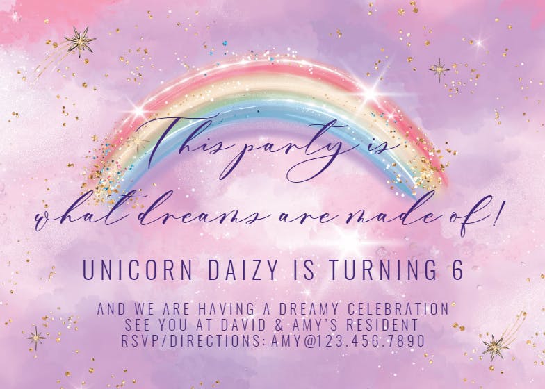 Rainbows Are Real - Birthday Invitation Template (Free) | Greetings Island