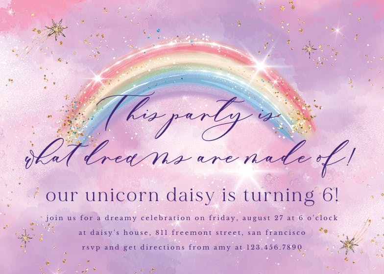 Rainbows are real - birthday invitation