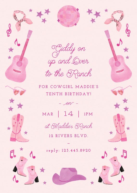 Ranch birthday - party invitation