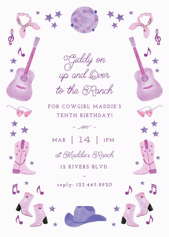 Ranch birthday - invitación de fiesta