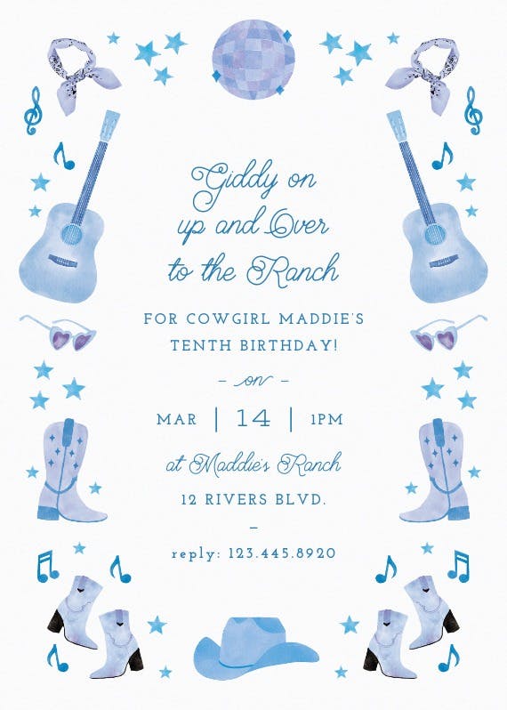 Ranch birthday - invitación de fiesta
