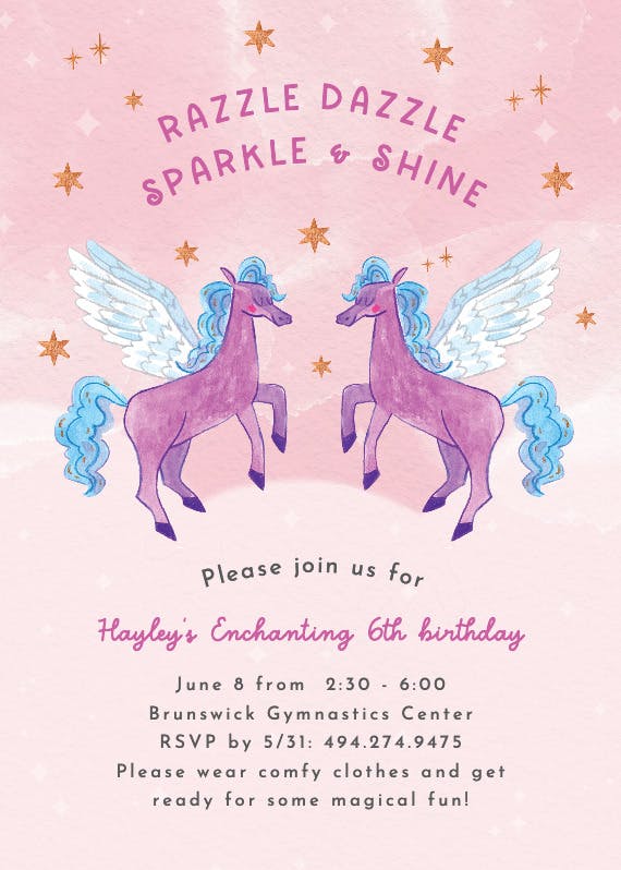 Razzle dazzle - birthday invitation