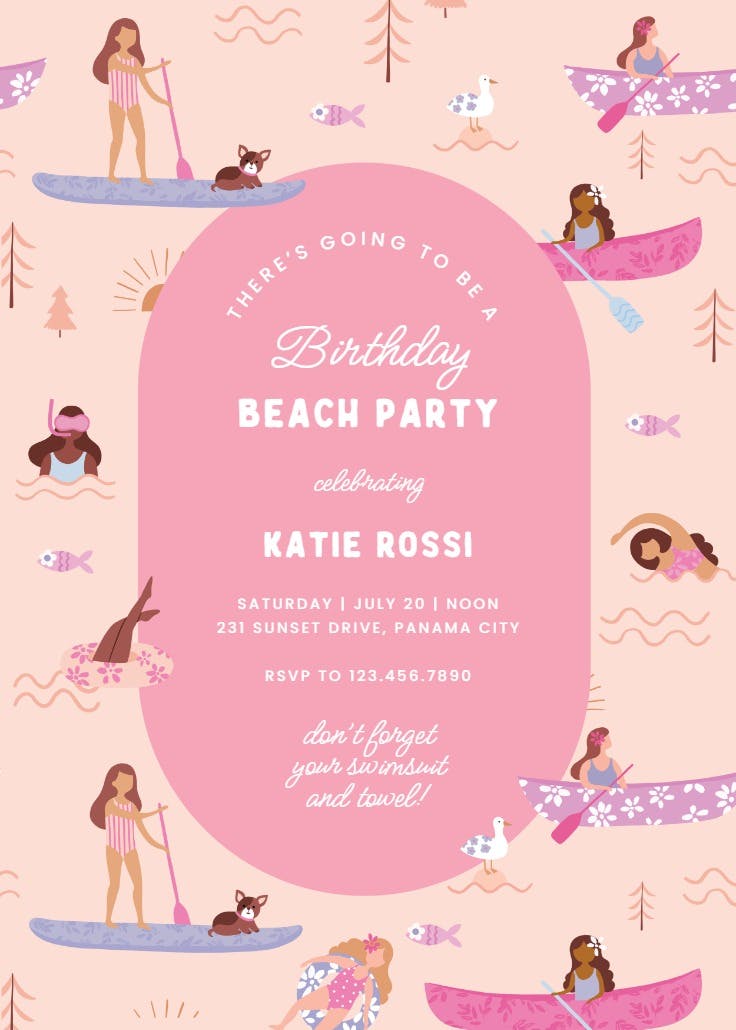 Ready for a splash - party invitation