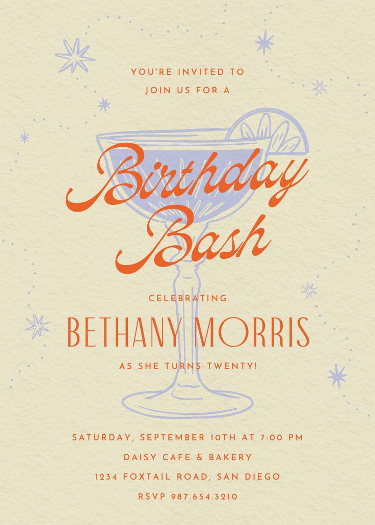 Retro drinks - party invitation