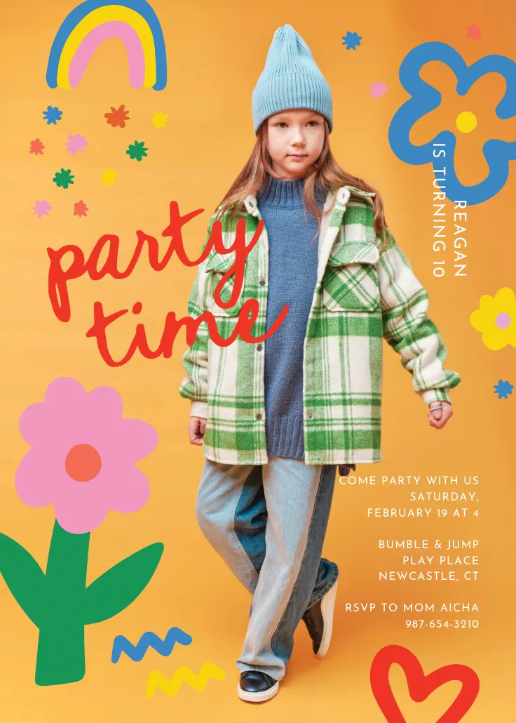 Retro style - utskrivbar festinbjudan