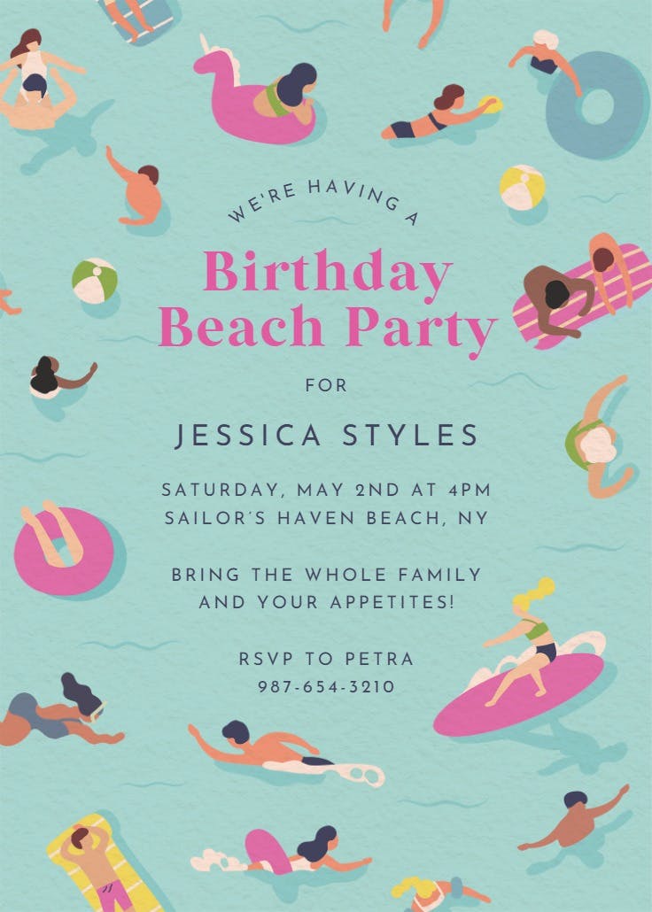 Ride the tide - printable party invitation