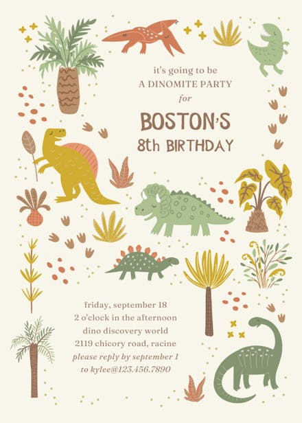 Roarsome roundup - birthday invitation