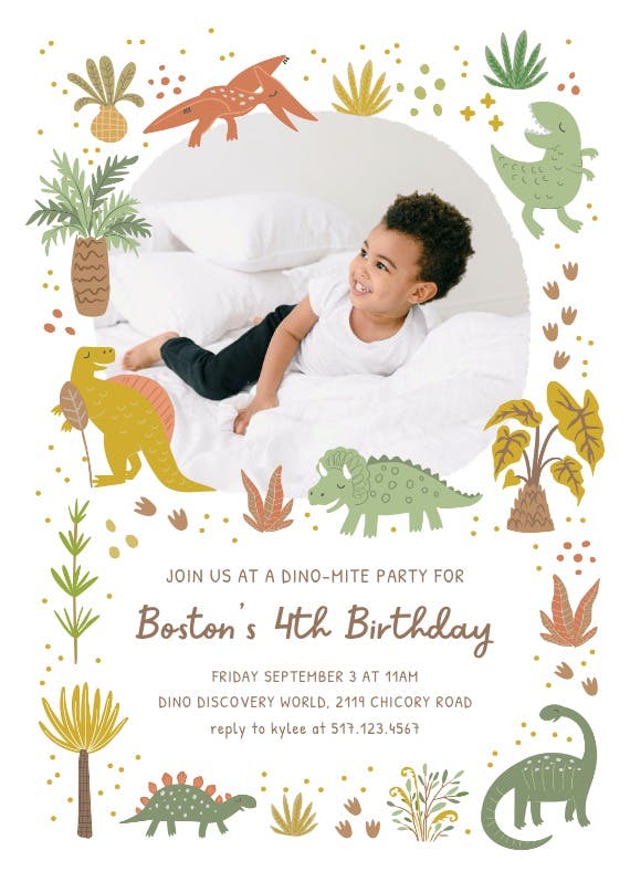 Roarsome roundup frame - printable party invitation