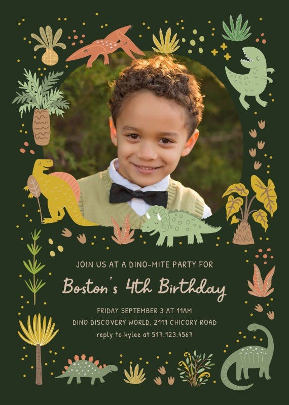 Roarsome roundup frame - printable party invitation