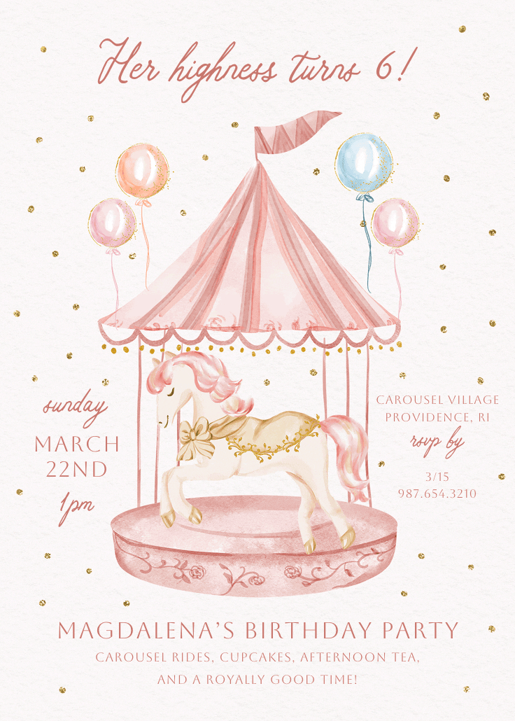 Round and round - birthday invitation