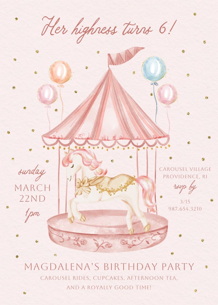 Round and round - invitación de fiesta