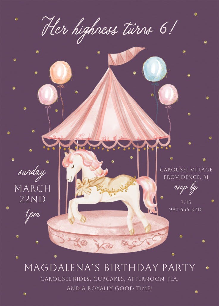 Round and round - invitación de fiesta