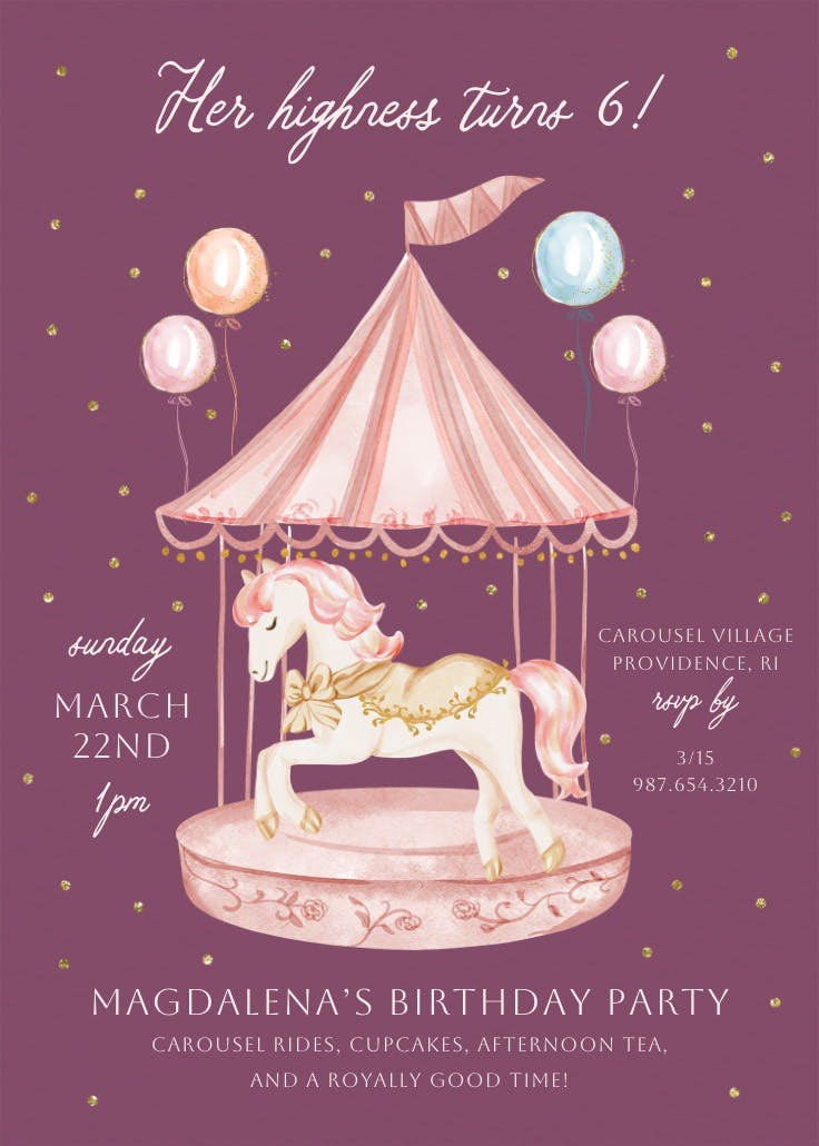 Round and round - invitación de fiesta