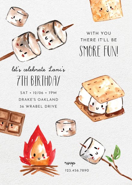 S'more fun - birthday invitation
